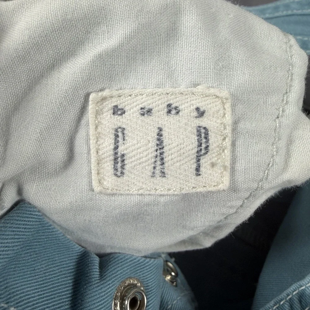 Vintage‎ GAP Overalls Shortall Baby Boy Size 9-12 Months Shorts Kids Light Blue